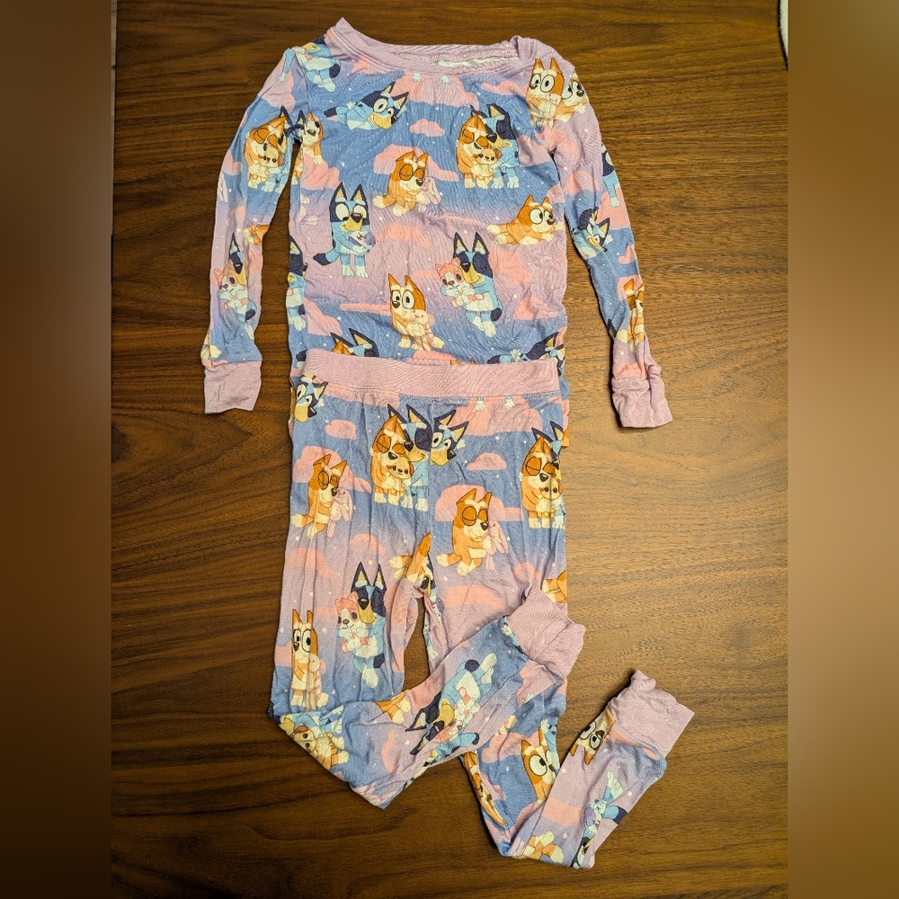 Little Sleepies Bluey Long Sleeve Pajama Set Sz 3T